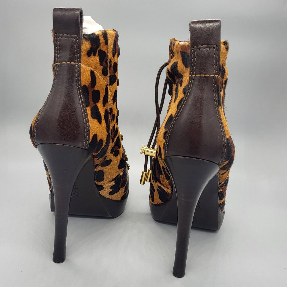 Tory Burch Halima Animal Print Lace-Up Booties - Picture 10 of 16